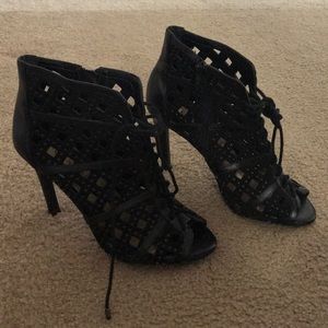 Gianni Bini Laced Black Heels